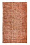 174x288 cm Modern El Yapımı Halı, El Dokuma Halı, Turuncu Tonlarda Yenilenmiş Halı