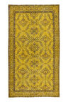 115x206 cm El Dokuma Sarı Yenilenmiş Yünlü Halı