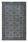 194x298 cm Eski El Yapımı Türk İşi Halı, El Dokuma Gri Halı