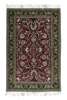 140x216 Cm Modern Kırmızı Ve Yeşil Çiçek Botanik Desenli Muhteşem El Dokuması Türk Alan Halısı