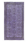 104x200 cm Çağdaş Yün ve Pamuklu Türk Halısı, El Yapımı Halı, Mor El Yapımı Halı
