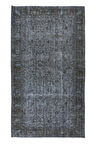 140x241 cm Çağdaş El Yapımı Gri Renkli Çiçekli Halı, 100% El Yapımı Alan Halısı