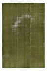 203x308 cm Yeşil Halı, Yenilenmiş Halı, Yeniden Boyanmış Eski Halı