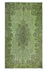 160x270 cm Geleneksel El Dokuması Yeşil Halı, Anadolu'dan Yünlü Halı, Modern Alan Halısı