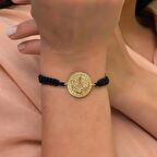 14 Ayar Altın Ipli Tuğralı Bileklik