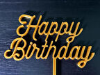 Happy Birthday pasta süsü,plastik.sarı.19 cm