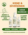 3’lü Kene Kovucu Sprey | Bitkisel – Çocuk ve Evcil Dostu | 300 ml Etkili Koruma