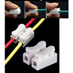 Decodelight Mandallı Vidasız Klemens Basmalı Tip 2 Li 2 Pin 50'li Paket Beyaz