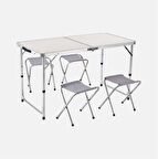 Evinizin Atolyesi Katlanır Masa ve Tabure Seti, Kamp Masa Sandalye Seti