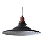 Mylight Retro Mat Siyah Metal Tekli Sarkıt Mat Eskitme Bakır Askılı 40 cm