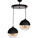 Mylight Eskitme İkili Sarkıt Avize Siyah Bal Cam