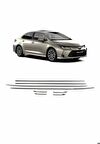 Toyota Corolla Cam Çıtası 8 parça Krom Komple 2019-2021 arası