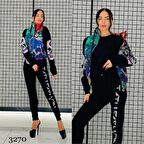 Kurukafalı Yelekli Crystal Taşlı Üçlü Takım - RENKLİ