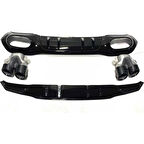 Çmk Mercedes A45 W177 Hb 2019+ Difüzör & Siyah Egzoz Seti