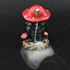 Tedi Sanat Mantar Mini Geri Akış Tütsülük Kırmızı Buhurdanlık