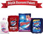 Bingo "Büyük Ekonomi Paketi ; 9 kg Toz Çamaşır Deterjanı Sık Yıkananlar +Çamaşır Yumuşatıcısı 5 L Lo