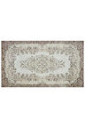 Krem Modern Vintage Eskitme Halı 173x311