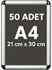 50 Adet A4 Eko Seri Çerçeve Rondo Köşe Aç Kapa Açılır Kapanır