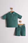 Erkek Çocuk Gömlek Yaka Havlu Kumaş 2'li Takım