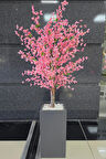 Pembe Sakura Çiçekli Dekoratif Saksı, 140cm