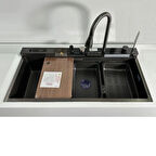 GL General GLPR 10050GUN Premium Maxi Antrasit Akıllı Dijital Şelale Eviye 100x50