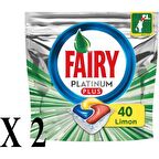 Fairy Platinum Plus 80 Yıkama Tablet Bulaşık Makinesi Deterjanı 2x40 Adet 