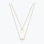 Altın İncili Kalp Kolye