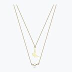 Altın İncili Kuş Kolye