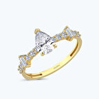 Altın Baget Damla Yüzük