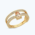 Altın Damla Taşlı Yüzük