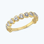 Altın Yarımtur Kalp Yüzük