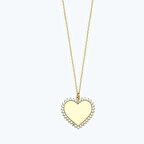 Altın Plaka Kalp Kolye