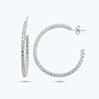 Altın Taşlı Halka Küpe