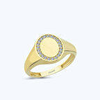 Altın Oval Taşlı Yüzük