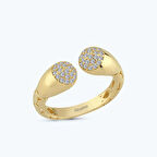 Altın Bombeli Taşlı Yüzük