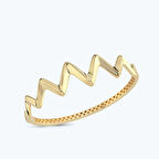 Altın Zikzak Kelepçe Bilezik