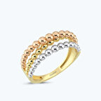 Altın Üç Renk Toplu Yüzük