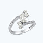 Altın Kolları Taşlı Oval Yüzük