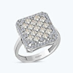 Altın Taşlı Kare Yüzük