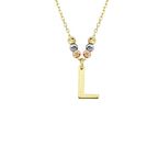 Altın L Harfi Kolye