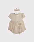 Organik Pamuklu Muslin Kumaş Cepli Çocuk Elbisesi