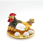 Swarovski Taşlı Yumurtalı Tekli Tavuk Model 1