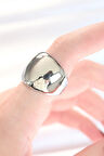 Silver Renk Ayarlanabilir Bombeli Ayna Yüzük
