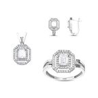 Baget Taşlı Altın Set