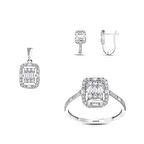 Baget Taşlı Altın Set