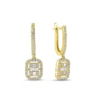 Baget Taşlı Altın Küpe
