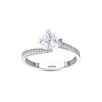 Kolları Taşlı Altın Tektaş Yüzük