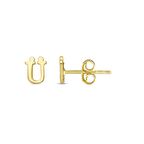 Ü Harfli Tek Altın Küpe