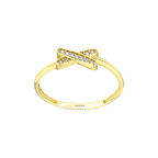 Taşlı Tasarım Altın Yüzük - 14K - 1.14gr