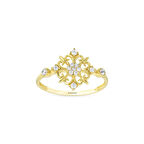 Taşlı Tasarım Altın Yüzük - 14K - 1.30gr